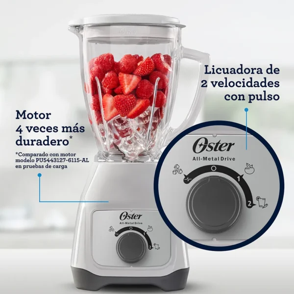 Licuadora oster de dos velocidades vaso vidrio - Imagen 3