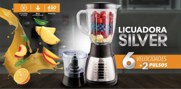 Licuadora Silver Vaso de Vidrio Home Elements - Imagen 3