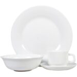 Vajilla Blaker Primavera Blanco 16 piezas 4 puestos